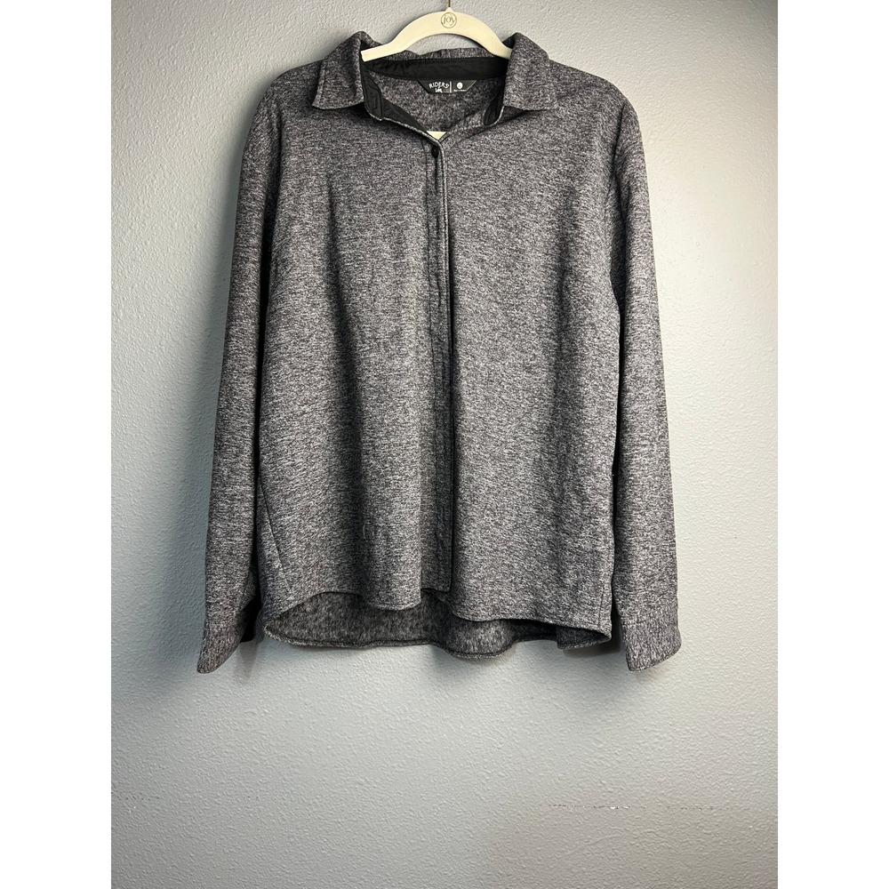 Riders by Lee Mens XL Heather Gray Fleece Button Down Shirt Gorpcore Lounge